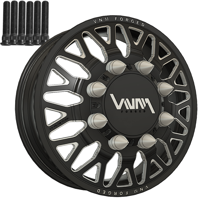 thumbnail image 2 of 5 Hole Dually Budd Style Custom Wheels & Tires Set - 1/24 1/25 Scale Model 2 of 6