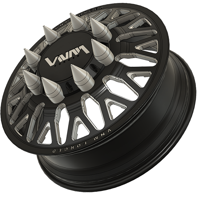 VNM Forged dually wheels designed for Chevrolet Kodiak and Top Kick trucks, featuring direct bolt-on fitment and 8x275 bolt pattern. Similar to american force, jtx wheels, fuel forged.