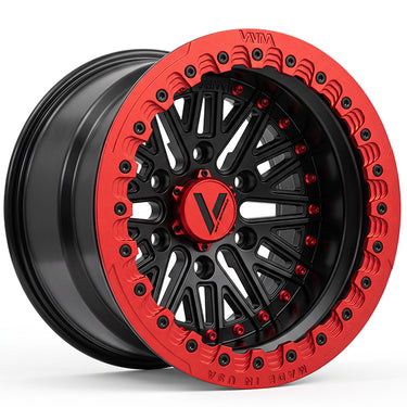 red vnm forged standard beadlock rings for forged wheels, off road drag racing