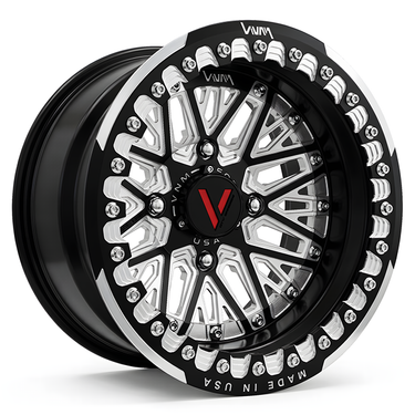 VNM FORGED by Venum Wheel - V-1 Argo beadlock UTV wheel in black polish for Can-Am Maverick X3 and other models, USA-made