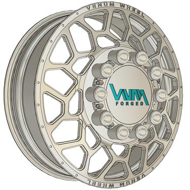 26 inch dually wheels for trucks silverado sierra f350 f450 ram 3500 ram 4500 super duty F-450 F-550 Polished Custom color made in usa forged wheels floating center caps billet spikes front