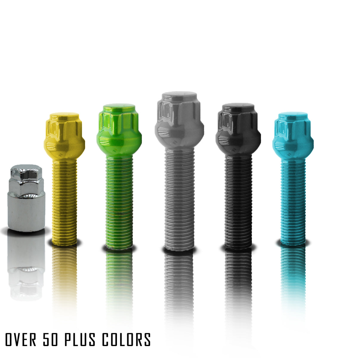 14x1.5 Ball Seat Wheel Lock Lug Bolts Set of 4