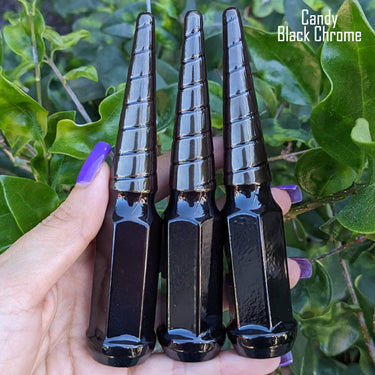 1 Pc 12x1.25 Black Widow Spike Lug Nuts 4.5" Tall - Powder Coated