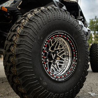 off road tires, utv tires, efx on a can am x3 with vnm forged wheels 15x8 polished