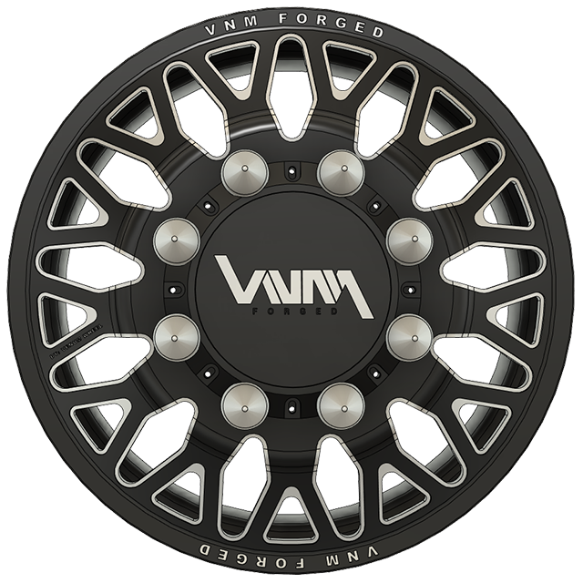 Forged dually wheels by VNM Forged, suitable for Silverado 4500, 5500, Kodiak trucks with 8x275 configuration direct bolt on wheels