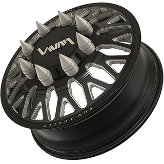 VNM Forged dually wheels designed for Chevrolet Kodiak and Top Kick trucks, featuring direct bolt-on fitment and 8x275 bolt pattern. Similar to american force, jtx wheels, fuel forged.