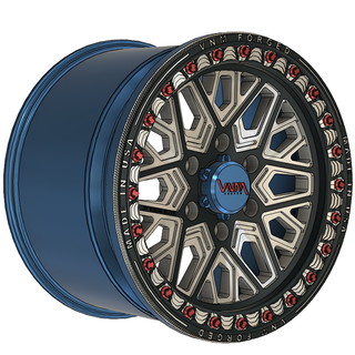 ford f-150 drag pak pack wheels 17" duo block forged custom wheels ford racing beadlock trak use billet caps black milled 17x10 17x11