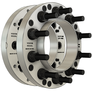 6 lug to 10x285.75 big rig aloca wheel adapters conversion for hino trucks, isuzu and ford 6 lug budd style wheels