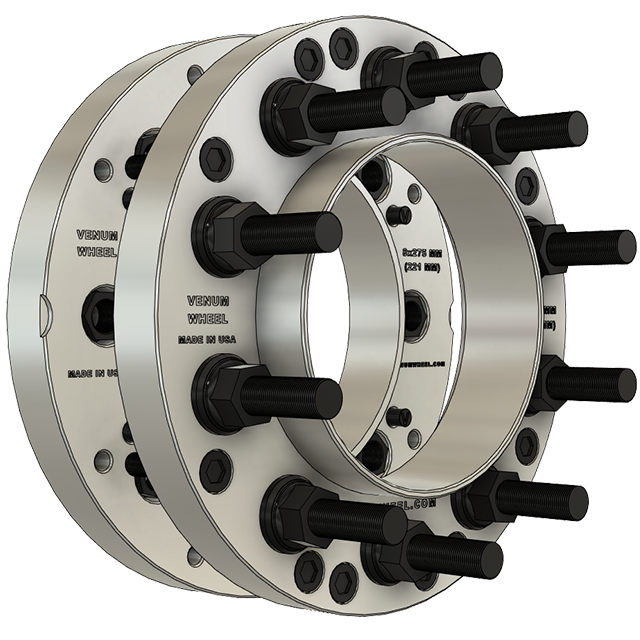 2 pc custom wheel adapters 8x275 to 10x285.75 semi bolt pattern billet aluminum hub centirc