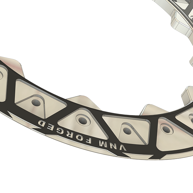close up of vnm forged beadlock rings for beadlock wheels, rims , rings AR-3
