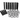 Set of black and silver metal bolts and nuts on a white background wheel stud conversion kit with lug nuts