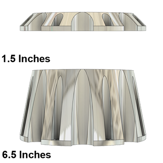 Various heights of billet floating wheel center caps for 8x275 trucks, designed for 22.5, 24.5, and 19.5-inch wheels