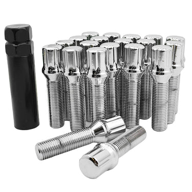 12x1.25 Conical Tuner Wheel Lug Bolts 28 MM - 60 MM Shank Length