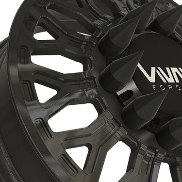 vnm forged torque dually wheels dually rims, in black with custom floating caps.These custom forged wheels come in 24" wheels , 26x8.25