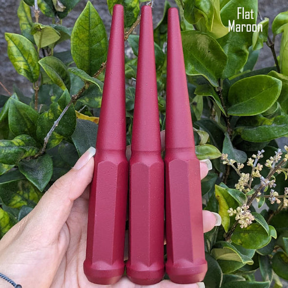 20 Pc 14x1.5 Spike Lug Nuts 6" Tall - Powder Coated - Various Colors