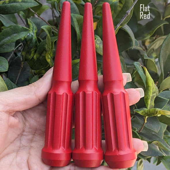 1 Pc 14x2 7-Spline Spike Lug Nuts 4.5" Tall - Powder Coated