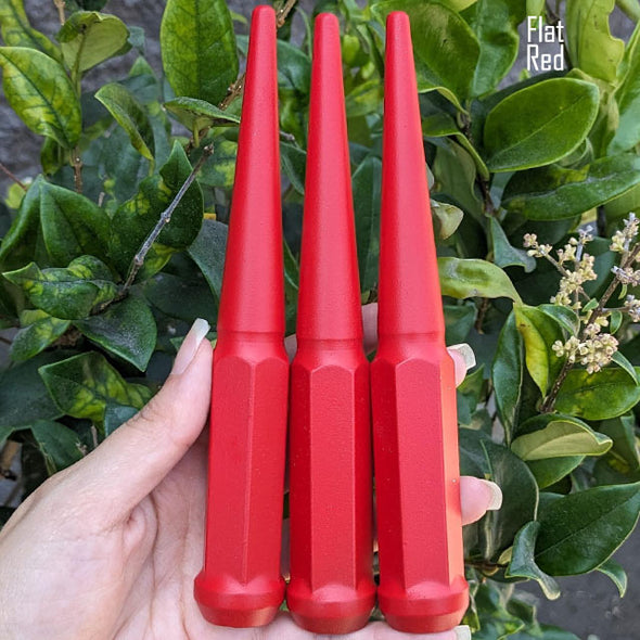 1 Pc 14x2 Spike Lug Nuts 6" Tall - Powder Coated - Various Colors
