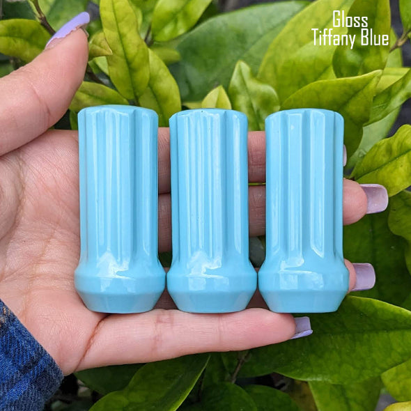 16 Pc 12x1.5 7-Spline Lug Nuts 2" Tall - Powder Coated + 2 Key Sockets