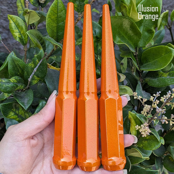 20 Pc 12x1.25 Spike Lug Nuts 6" Tall - Powder Coated - Various Colors