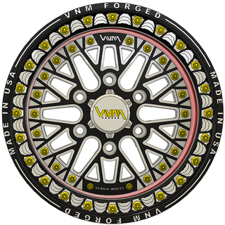 Bespoke VNM-Forged-V-2 UTV beadlock wheels, tailored for Can-Am side-by-sides, an alternative to Raceline-rims and Hostile-wheels, with off-roading craftsmanship and durability