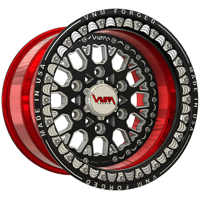 Venum Wheel VNM-Forged-V-3 aluminum beadlock wheels, 6x5.5 bolt pattern, compatible with Can-Am-Maverick-R - A match for Raceline-rims, Method-wheels, and Hostile-wheels for UTV side-by-side.
