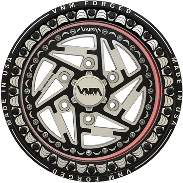Premium VNM Forged V-6 6x139.7 rim, designed for Can-Am side-by-sides, rivals the performance of Raceline rims and Method wheels better than price desgin wheels, USA-made for superior off-roading beadlock functionality.