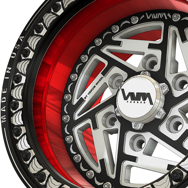 NM Forged V-6 beadlock race wheels, customizable for Can-Am UTVs, compete with Weld Racing and Hostile wheels, perfect for off-roading enthusiasts seeking top-notch Can-Am wheels