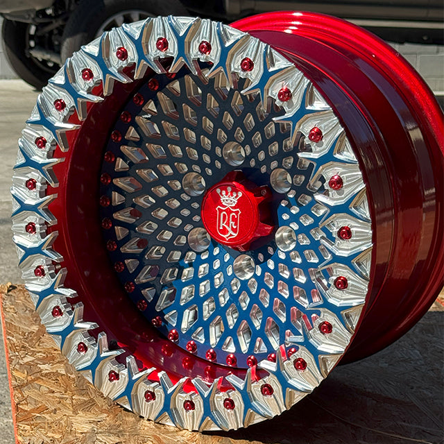 can am maverick billet wheels in beadlock rims, 6x5.5 wheels for maverick R side by side AR-2 rings V-5 with floating caps