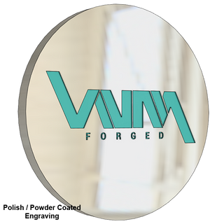 Custom polished and engraved VNM Forged floating cap for 8x275mm Chevrolet and Ford wheels