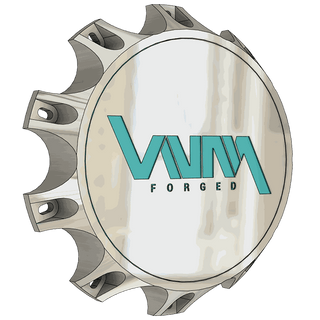 Polished VNM Forged billet floating caps by Venum Wheel for 10x285.75 wheels with custom engraving options
