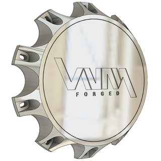 side view of VNM forged billet floating wheel caps for alcoa wheels 8x275 mm - ford f-650 silverado 4500 5500