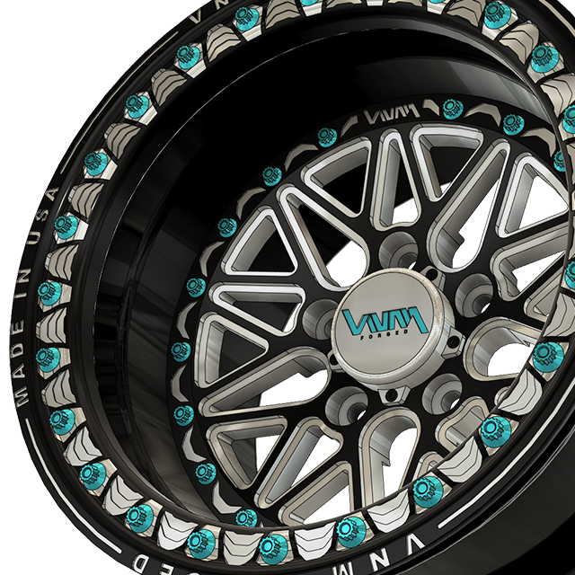VNM Forged beadlock rims for off-road side-by-sides, fits Pro R, turbo R and RZR Xpedition, similar to Raceline, Method, and Weld racing wheels.