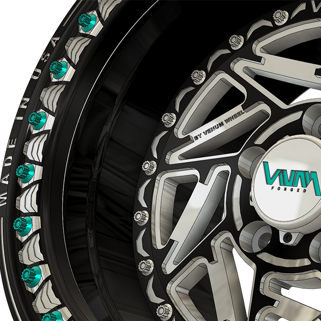 vnm forged v-6 custom forged beadlock wheels 15" and 17 inch for polaris rzr pro r turbo r Xpedition side view offroad wheels 4x4