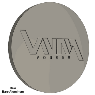 Raw bare aluminum finish of VNM Forged floating cap for 10x285.75 wheel, compatible with major brands including American Force and Forgiato