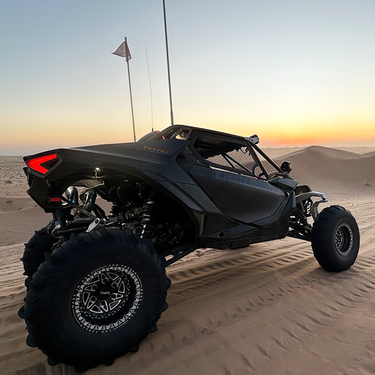 v-11 vnm forged wheels on a maverick R, sand tires unlimited sand paddles, in glamis dunes