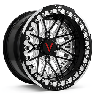 VNM FORGED by Venum Wheel - V-1 Argo beadlock UTV wheel in black polish for Can-Am Maverick X3 and other models, USA-made