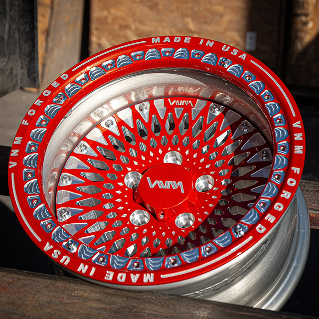off road wheels, 5x4.5 wheels, side by side, polaris rzr wheels, pro r wheels, forged wheels in red by VNM Forged