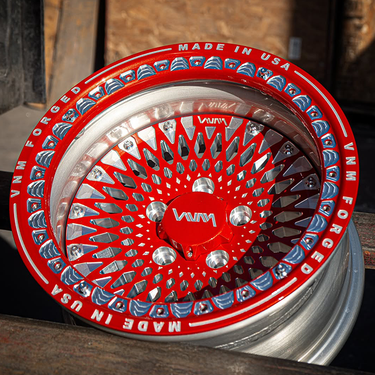 off road wheels, 5x4.5 wheels, side by side, polaris rzr wheels, pro r wheels, forged wheels in red by VNM Forged