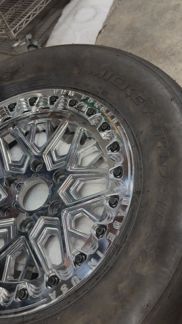installing drag radial mickey thompson tires 315/50/R17 , with arp bolts for square look on a f150 whipple truck, vnm forged, drag pack