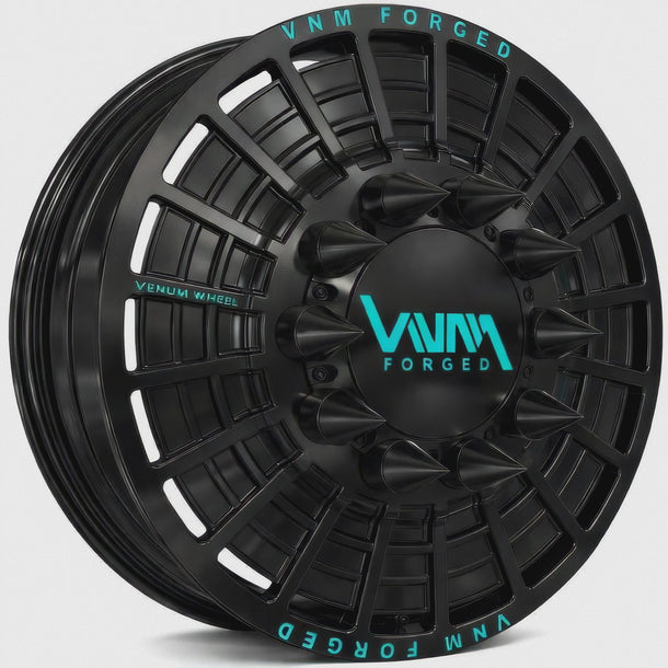 vnm forged helix black dually wheels dually rims with blue powder coating