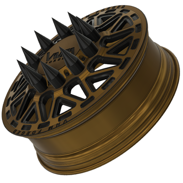 v-11 black and bronze dually wheels with spike covers, KG1, 24" wheels , 26" wheels dually rims