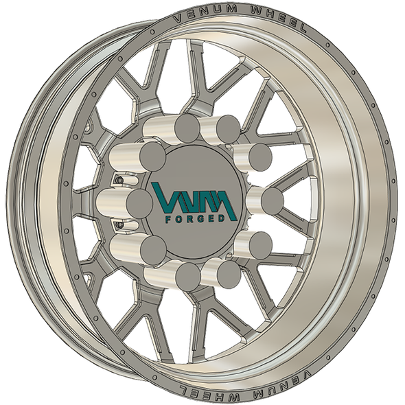 California King Dually VNM Forged Aluminum Wheels W/ Adapters & Billet Caps