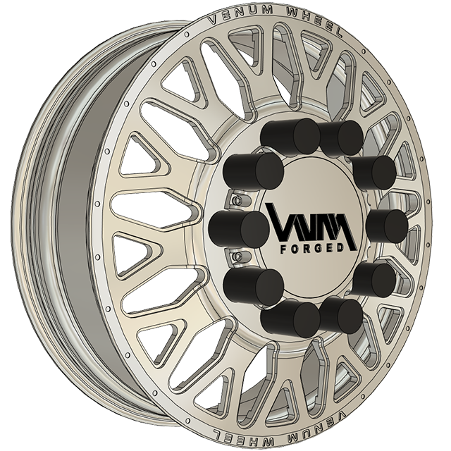Rattle Dually VNM Forged Aluminum Wheels W/ Adapters & Billet Caps