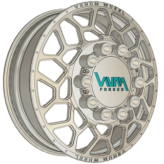 26 inch dually wheels for trucks silverado sierra f350 f450 ram 3500 ram 4500 super duty F-450 F-550 Polished Custom color made in usa forged wheels floating center caps billet spikes front