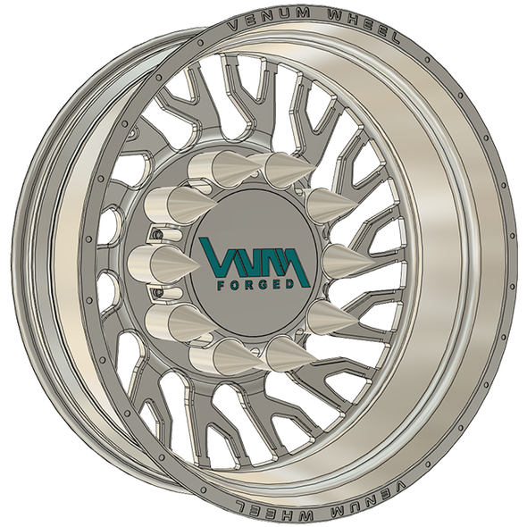No Return Dually VNM Forged Aluminum Wheels W/ Adapters & Billet Caps