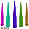 24 pc 1/2-20 custom color spike lug nuts 6 inch xl tall powder coated durable coating prismatic powder