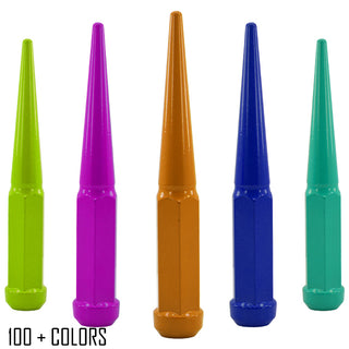 6 inch tall spike powder coated durable custom color aftermarket conical seat lug nuts