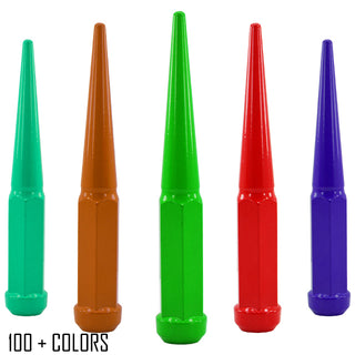 6 inch tall spike custom color durable powder coating aftermarket conical seat lug nuts