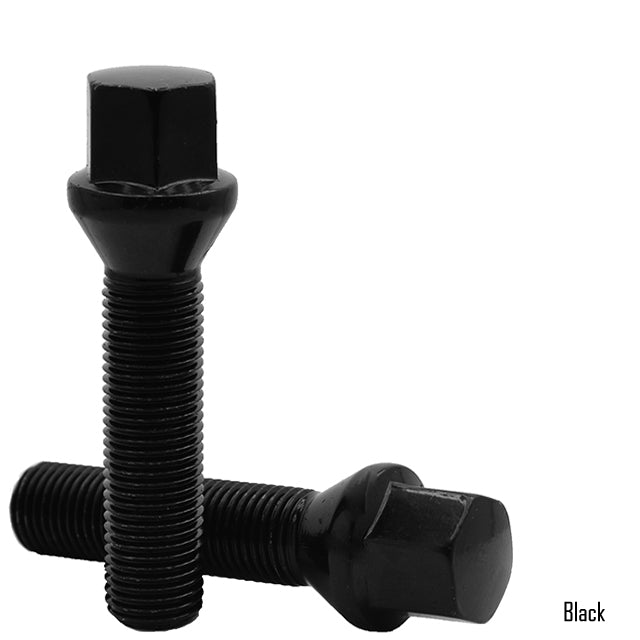 20-Pack Black BMW & MINI Lug Bolts - 14x1.25 Cone Seat, 28mm Shank, 10.9 Grade Steel (Universal Fit)