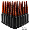32 pcs 9/16-18 black and illusion copper twist swirl spike lug nuts black widow 